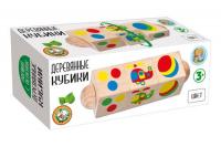Кубики деревянные на оси "Цвет" (3 кубика)